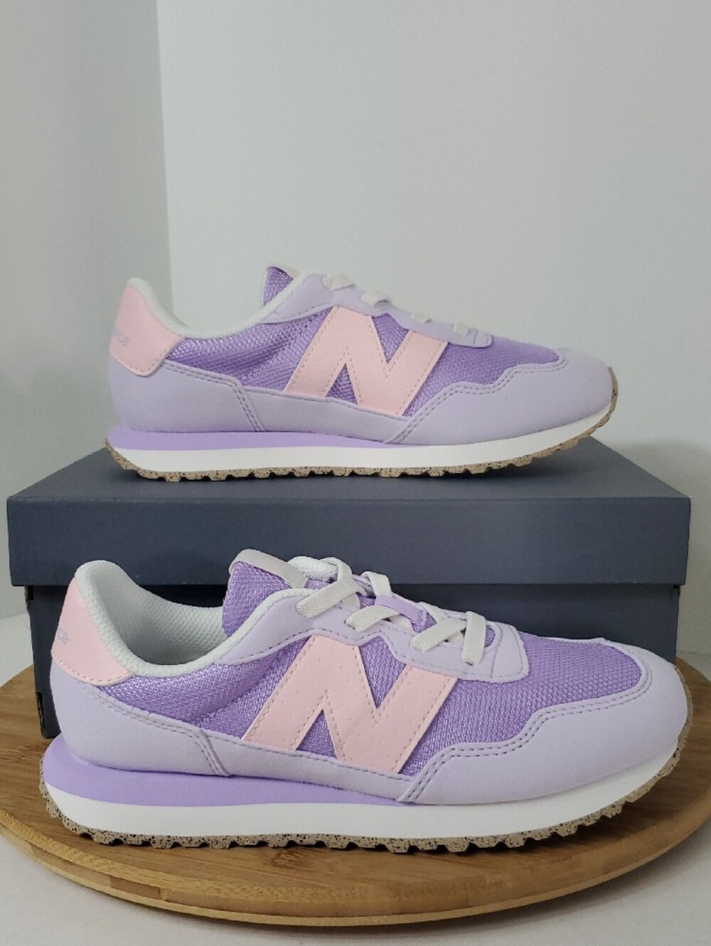 New Balance Kids 237 Bungee Sneakers Purple Pink Size 3 NIB